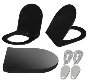 Сиденье для унитаза Rea Flat black REA-C6003, Черный/золото