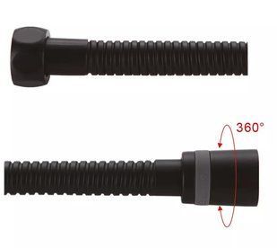 Душовий шланг, латунь, 1500 мм, чорний Gappo G45-3, Черный матовый
