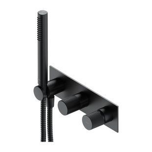 Смеситель для душа скрытого монтажа Omnires Contour antracite CT8035/1AT, Черный матовый