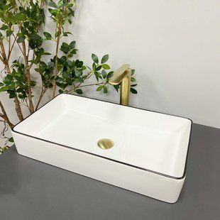 Умивальник (раковина) VBI TRIEST WHITE BLACK EDGE накладний, Білий