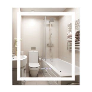 Зеркало Qtap Mideya 700х800 с LED-подсветкой Touch, с антизапотеванием, с часами, диммером яркости QT2078DCF7080W