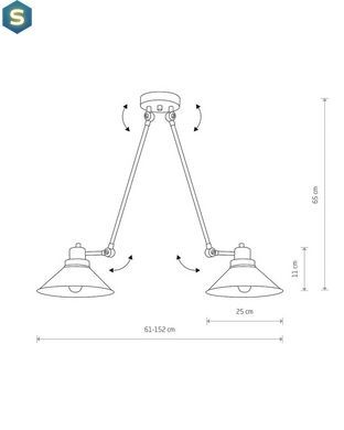 Люстра Nowodvorski 9143 Techno E27 2x60W IP20 Bl