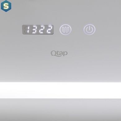 Зеркало Qtap Mideya 700х800 с LED-подсветкой Touch, с антизапотеванием, с часами, диммером яркости QT2078DCF7080W