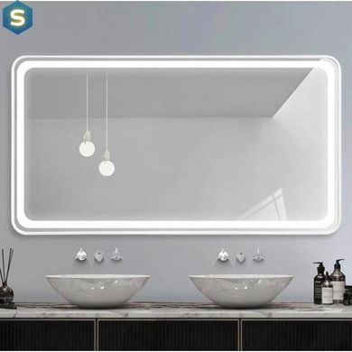 Дзеркало Dusel Led DE-M0065D Silver 80x65 см сенсорне включення + + підігрів+ годинник/темп, Каппучино