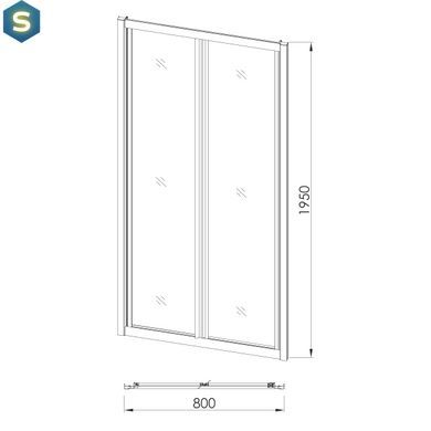 Душевые двери Eger Bifold 80x195 см раздвижные прозрачное стекло профиль хром 599-029-80, прозрачный, хром