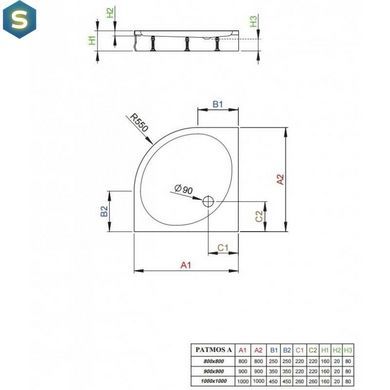 Душовий піддон Radaway Patmos A 80x80 4S88155-03