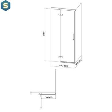 Душевая кабина Cersanit Jota угловая 900x900x195 L прозрачное стекло S160-001, Левая, прозрачный, хром
