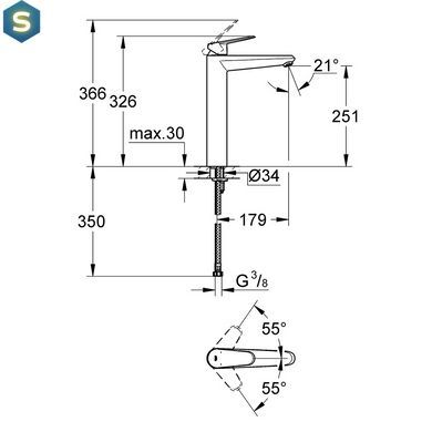 Змішувач для умивальника Grohe Eurodisc Cosmopolitan 23432000