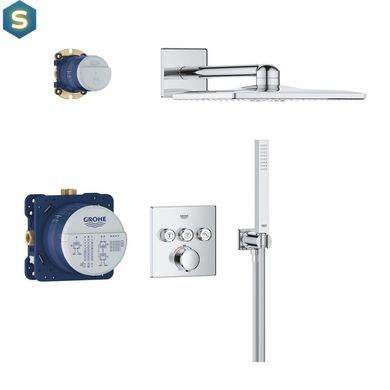 Душова система прихованого монтажу термостатична Grohe QuickFix Precision SmartControl Cube 34875000, Хром