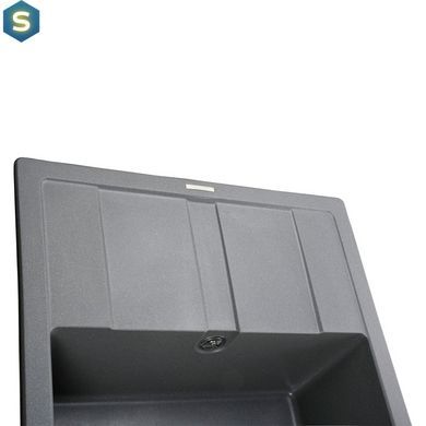 Кухонна мийка гранітна Globus Lux One сірий металік 650х500мм-А0003, Каппучино