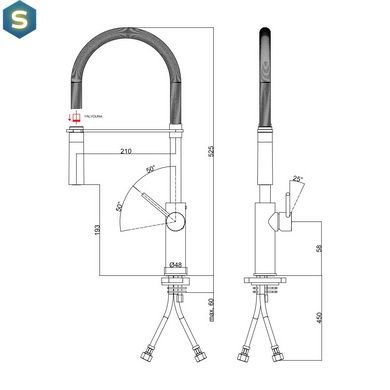 Змішувач для кухні Paffoni Light LIG179NO, Черный матовый
