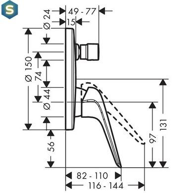 Змішувач прихованого монтажу Hansgrohe Novus 71045000