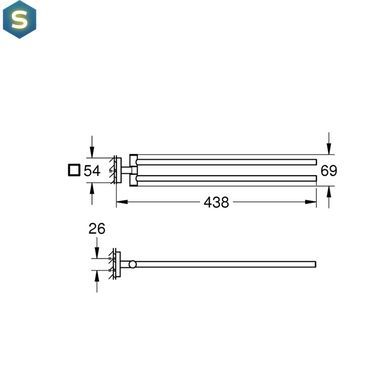 Тримач для рушників Grohe QuickFix Start Cube 40976000, Хром