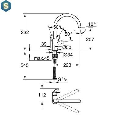 Змішувач для кухні Grohe Bau Flow 31230001