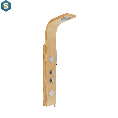 Душевая панель Corsan Bali bamboo хром с термостатом B231TCH, Дуб
