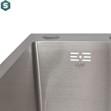 Кухонная мойка интегрированная Lidz Handmade H6350R крыло справа (LDH6350BRUR45587) Brushed Steel 3,0/1,0 мм, Нержавеющая сталь