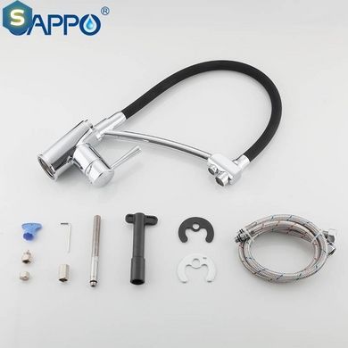 Смеситель для кухни с подключением фильтра черный/хром шпилька &Oslash;35 Gappo 1/8 G4398-11, Хром