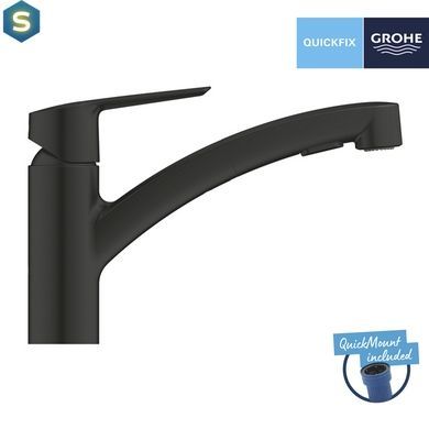 Змішувач для кухні Grohe QuickFix Start 303072431, Черный матовый