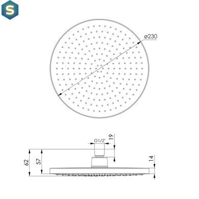 Верхній душ Imprese LSR d230 мм, ABS хром f02600101AI, Хром