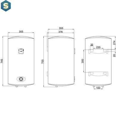 Водонагреватель электрический Thermo Alliance 50 л Slim вертикальный, мокрый ТЭН 1,5 кВт D50V15Q1