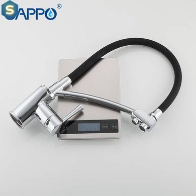 Смеситель для кухни с подключением фильтра черный/хром шпилька &Oslash;35 Gappo 1/8 G4398-11, Хром
