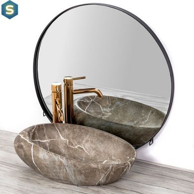 Умивальник Rea Roxy B stone nature накладний REA-U6650, Каппучино