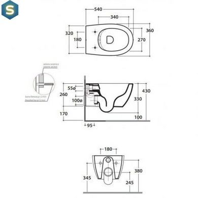 Комплект инсталляция Sanit Ineo Plus 90.733.00.S004 с унитазом Globo 4all MDS03BI с сидением Soft Close, Хром