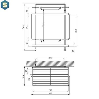 Полка для ванной комнаты Kroner KRM Rizze - ACC330-2 CV022915, Хром