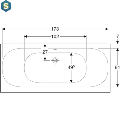 Ванна акрилова Geberit Soana Duo 180x80 554.004.01.1 + ніжки, Білий