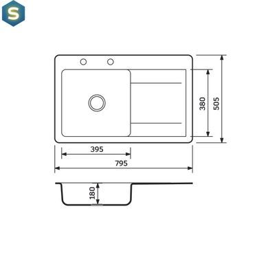 Кухонная мойка Adamant Stark 795x505x180 белый 538223, Белый
