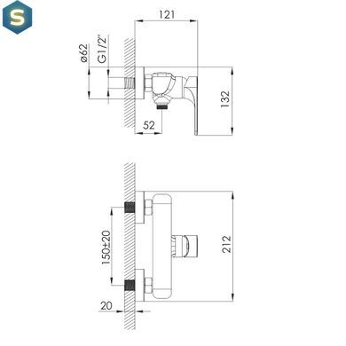 Змішувач для душу Imprese Lednice хром f03307901BA, Хром