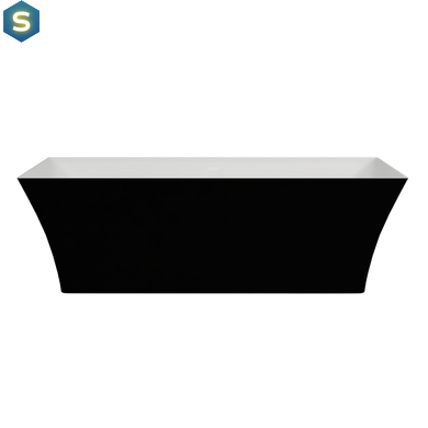 Ванна отдельностоящая глянцевая Amidicon Sparta 173x73 черная из литого камня SPARTA_173_BLACK_HL, Черно-белый