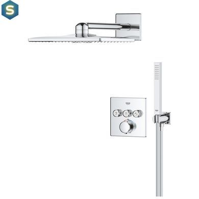 Душова система прихованого монтажу термостатична Grohe QuickFix Precision SmartControl Cube 34875000, Хром