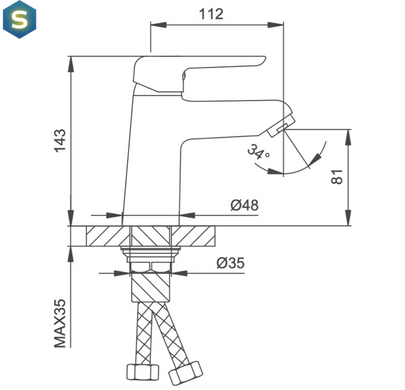 Змішувач для умивальника Frap F1017, Хром
