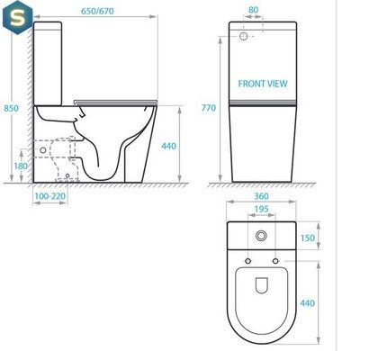 Унитаз-компакт Koller Pool Grace с сиденьем Soft Close черный матовый GR-0650-RQ-C-MB+GR-0650-RQ-T-MB, Черный матовый