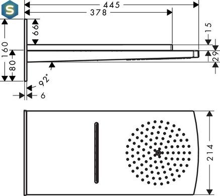 Верхний душ Hansgrohe Raindance Rainfall 180 2jet хром 28433000
