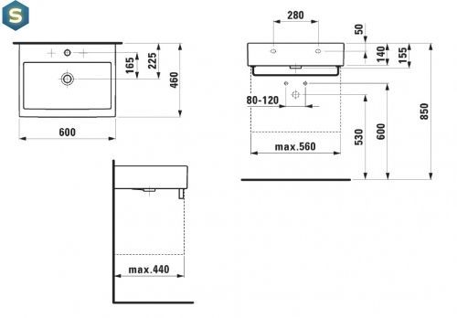 Умивальник Laufen Living City 60x46 H8174330001041, Білий