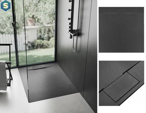 Душевой поддон Rea Bazalt 90x90 black REA-K3307, Черный матовый