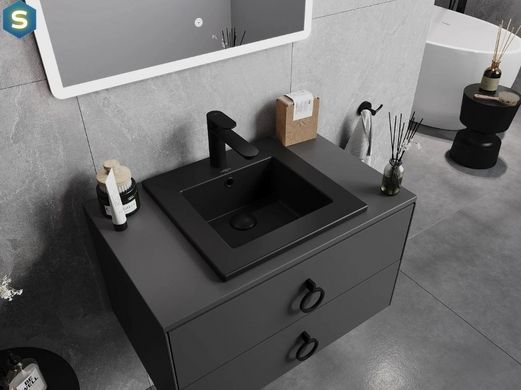 Умивальник Mexen Atena 41 black matt врізний MEX-25014170, Черный матовый