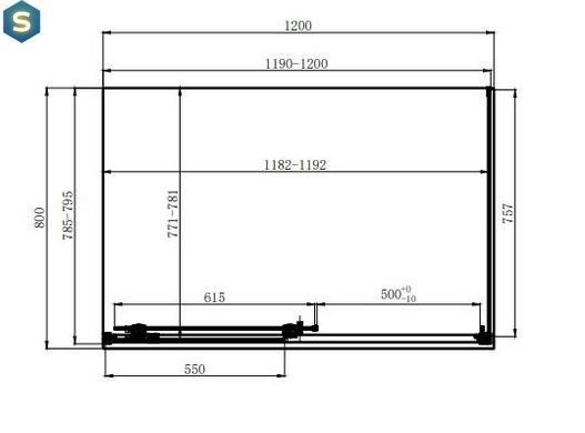 Душова кабіна Dusel DSL191 + DSL195 Chrome 1200x800x1900, Хром, прозорий, хром, 120x80