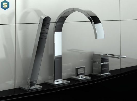 Смеситель на борт ванны Kohlman Nexen-S chrome SQB244U, Хром