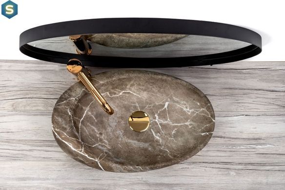 Умивальник Rea Roxy B stone nature накладний REA-U6650, Каппучино