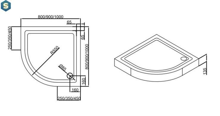 Піддон Dusel D202 80x80x13,5, Білий