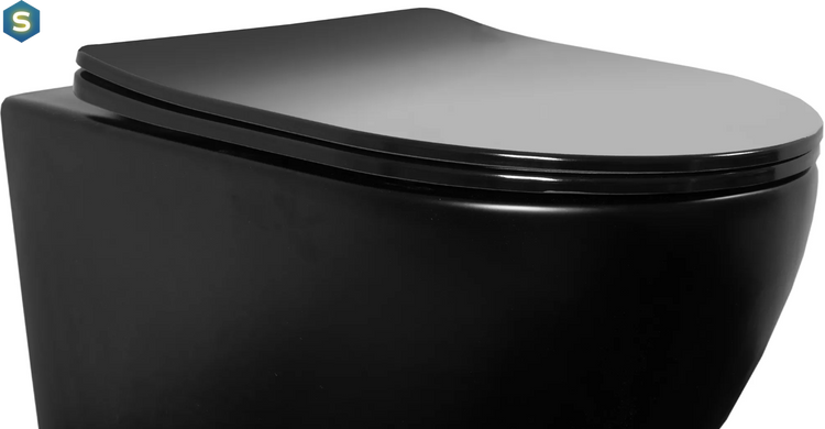 Сиденье для унитаза Rea Flat black REA-C6003, Черный/золото