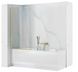 Шторка для ванни Rea Elegant 80 brushed gold нерухома REA-W6601, Універсальна, прозорий, золотий