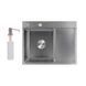 Кухонная мойка интегрированная Lidz Handmade H6350R крыло справа (LDH6350BRUR45587) Brushed Steel 3,0/1,0 мм, Нержавеющая сталь