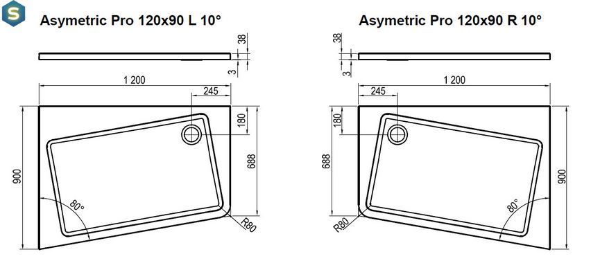 Душевая кабина Ravak 10&deg; 10AP4-120x90 белый+transparent 0ZVG70100Z1