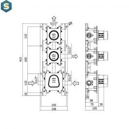 Термостат для душу/ванни Paffoni Modular Box chrome MDE018CR+MDBOX018, Хром