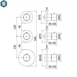 Термостат для душу/ванни Paffoni Modular Box chrome MDE018CR+MDBOX018, Хром