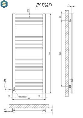 Полотенцесушитель KOSSER Стэп 1200х500 ER тайм. черный